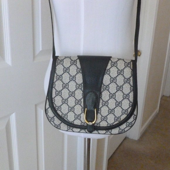 Gucci Handbags - Gucci Rare Navy GG Supreme Horsebit Flap Crossbody